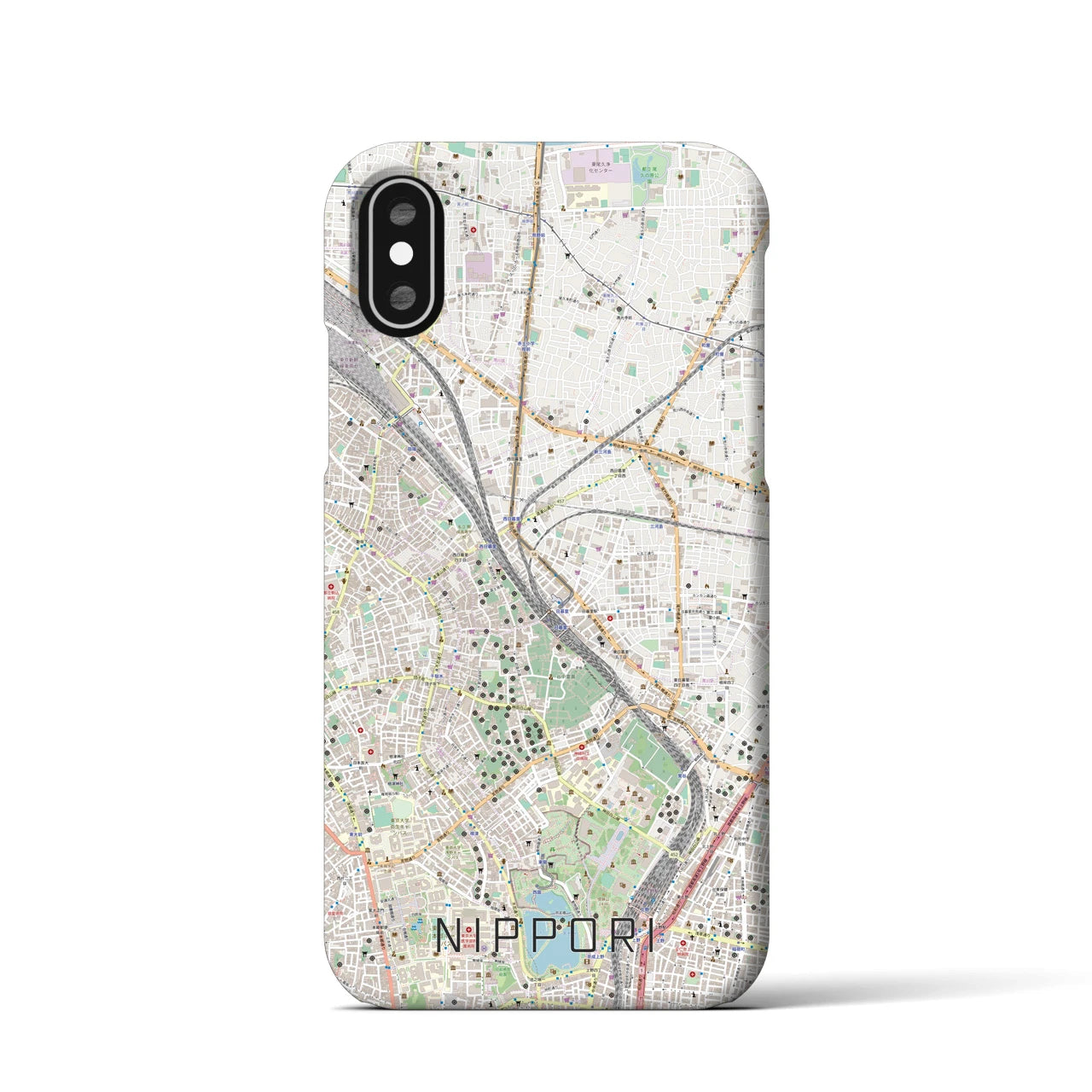 【日暮里(東京都)】地図柄iPhoneケース(バックカバータイプ)