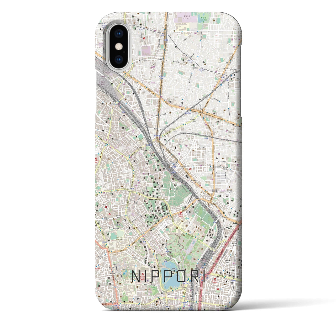 【日暮里(東京都)】地図柄iPhoneケース(バックカバータイプ)