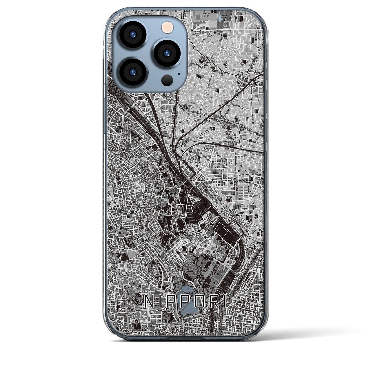 【日暮里(東京都)】地図柄iPhoneケース(クリアタイプ)