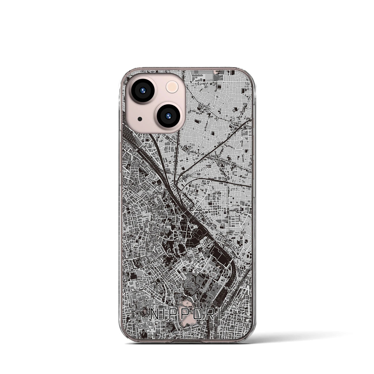 【日暮里(東京都)】地図柄iPhoneケース(クリアタイプ)