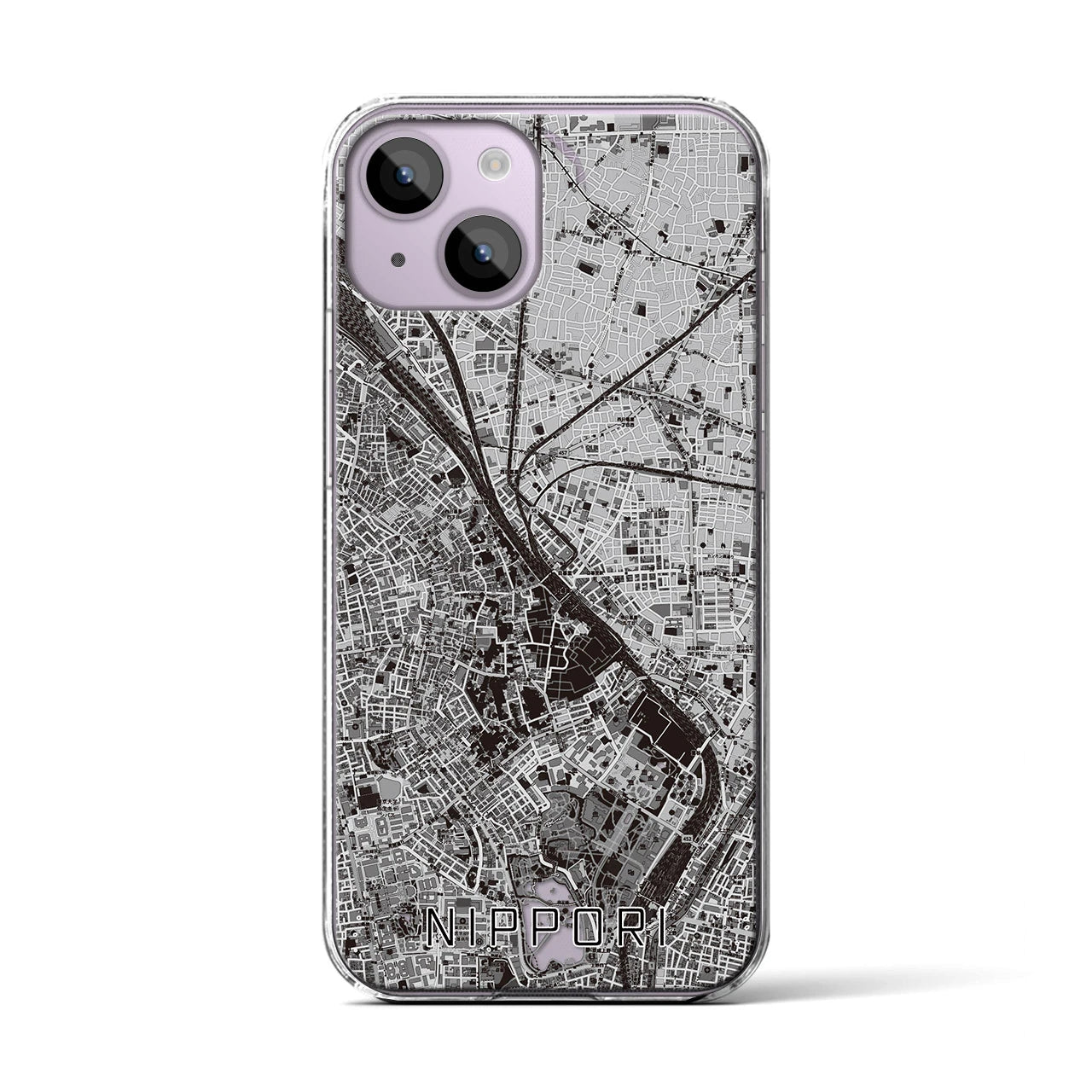 【日暮里(東京都)】地図柄iPhoneケース(クリアタイプ)