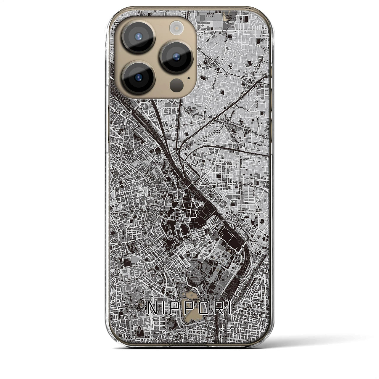 【日暮里(東京都)】地図柄iPhoneケース(クリアタイプ)