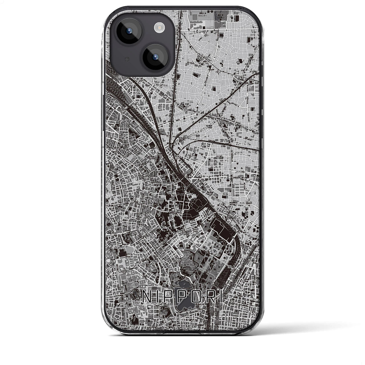 【日暮里(東京都)】地図柄iPhoneケース(クリアタイプ)