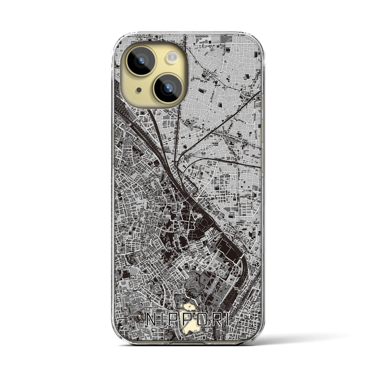 【日暮里(東京都)】地図柄iPhoneケース(クリアタイプ)