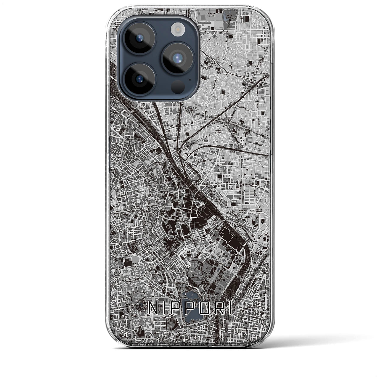 【日暮里(東京都)】地図柄iPhoneケース(クリアタイプ)