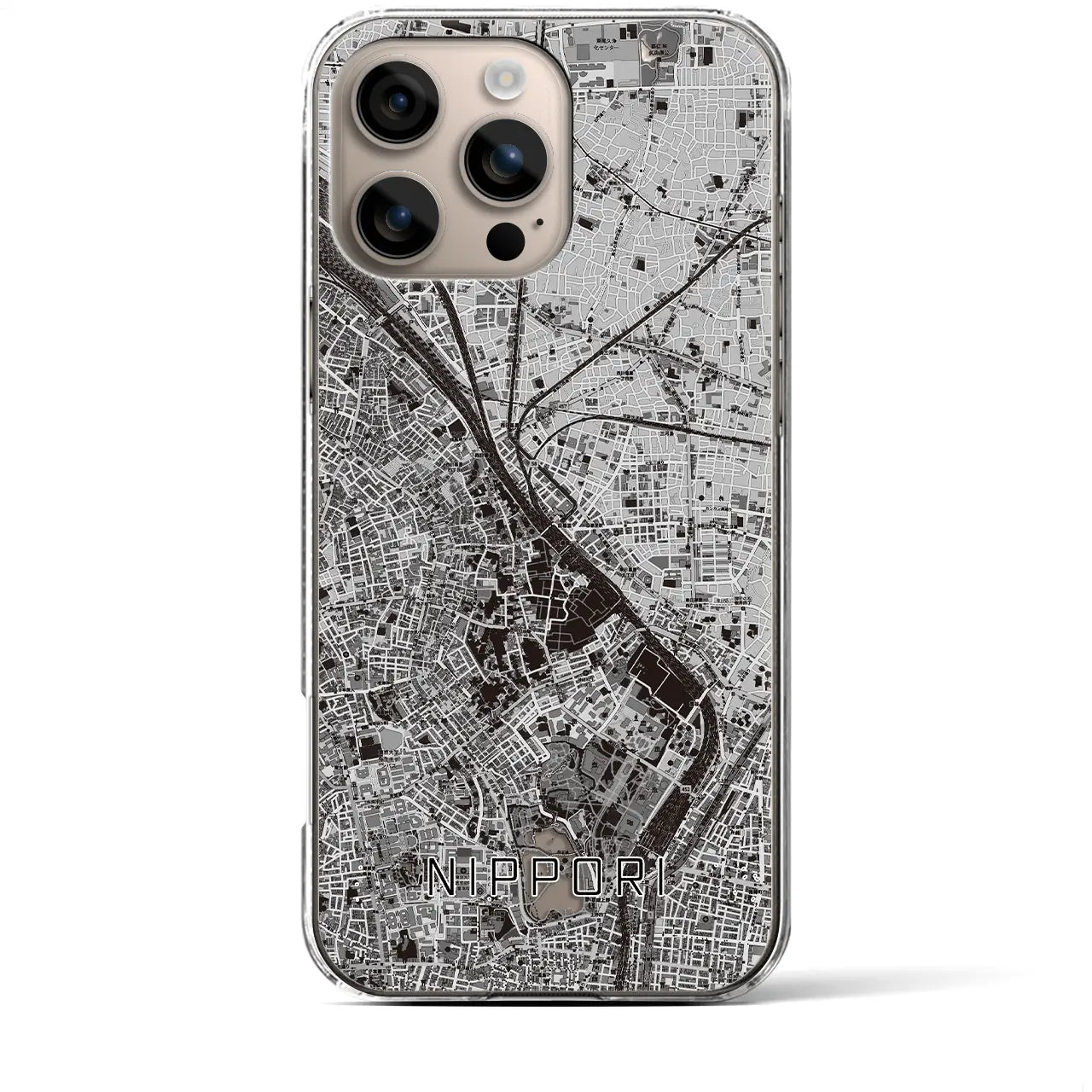 【日暮里(東京都)】地図柄iPhoneケース(クリアタイプ)