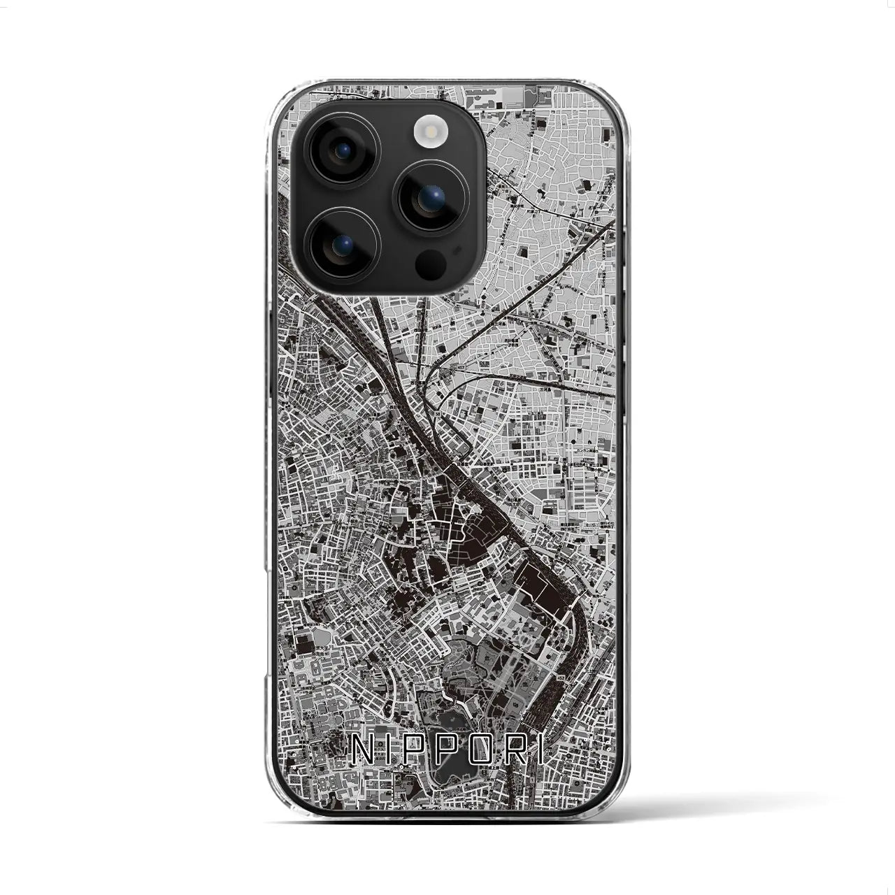 【日暮里(東京都)】地図柄iPhoneケース(クリアタイプ)