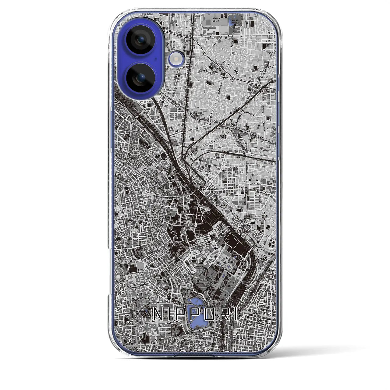 【日暮里(東京都)】地図柄iPhoneケース(クリアタイプ)