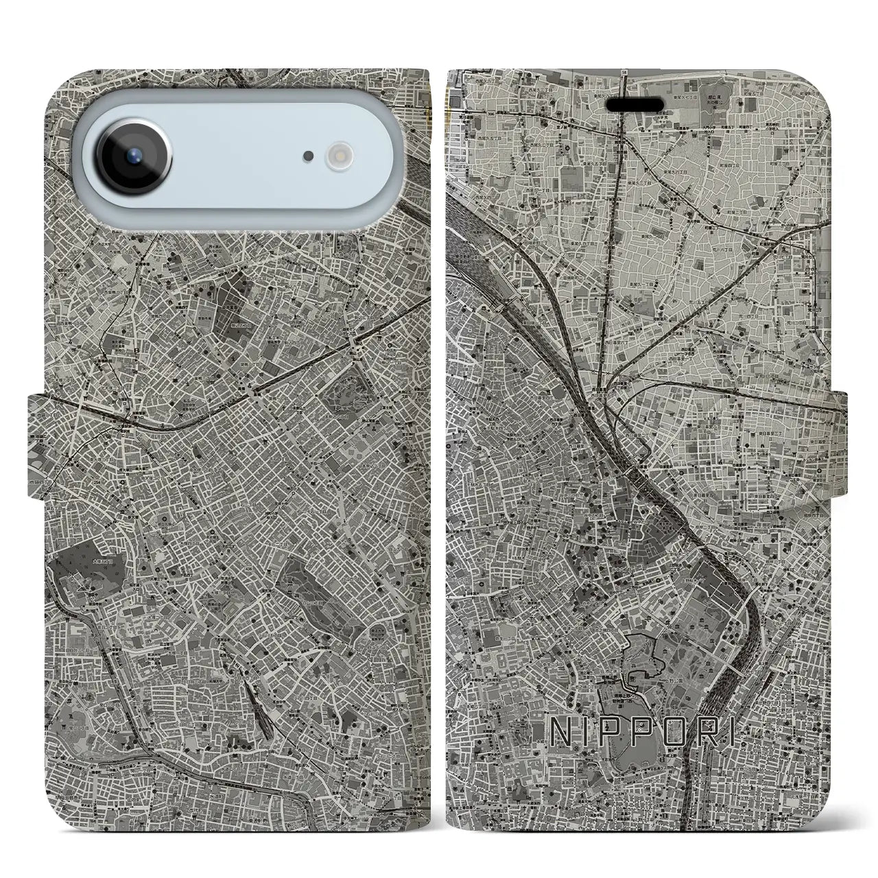 【日暮里(東京都)】地図柄iPhoneケース(手帳タイプ)