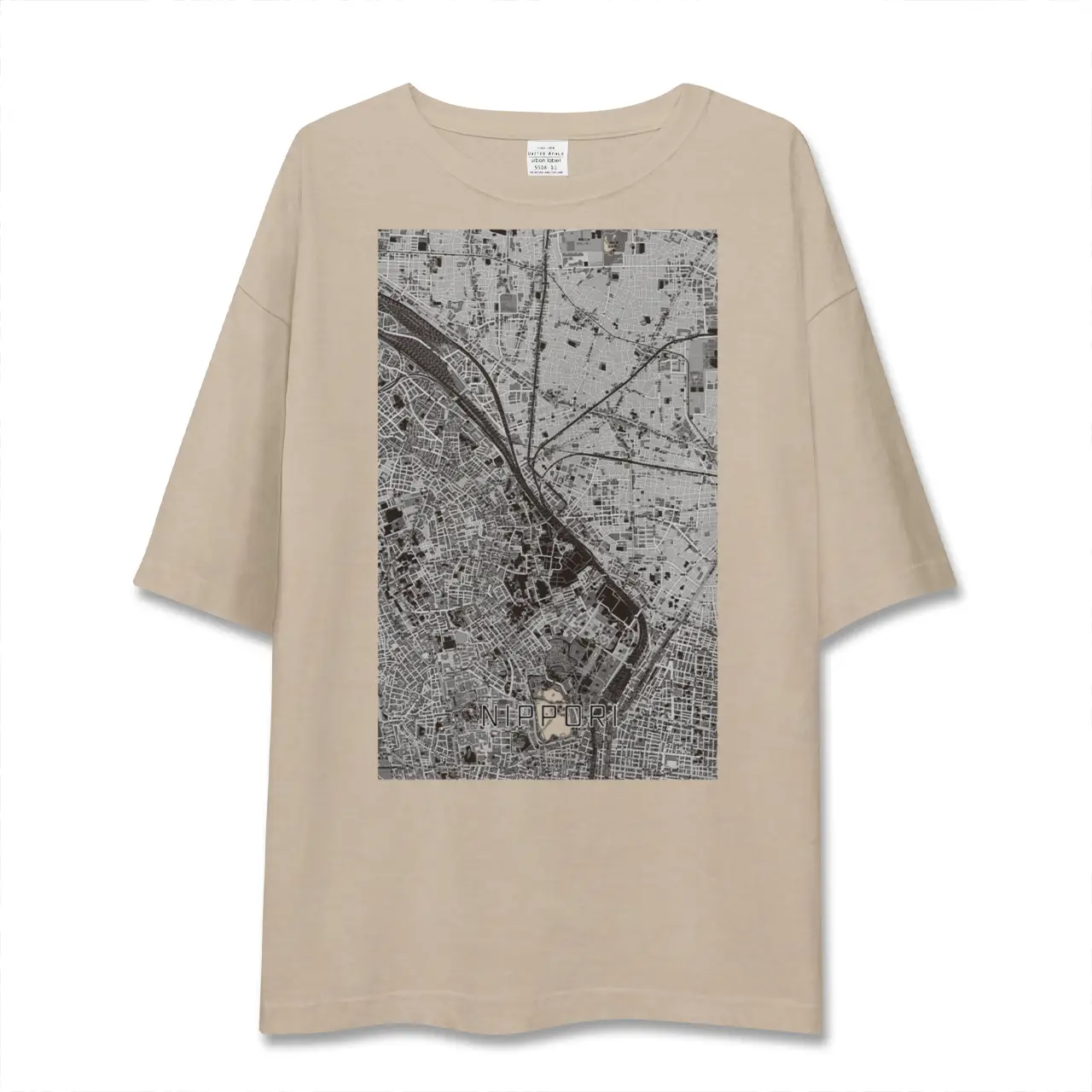 【日暮里(東京都)】地図柄ビッグシルエットTシャツ