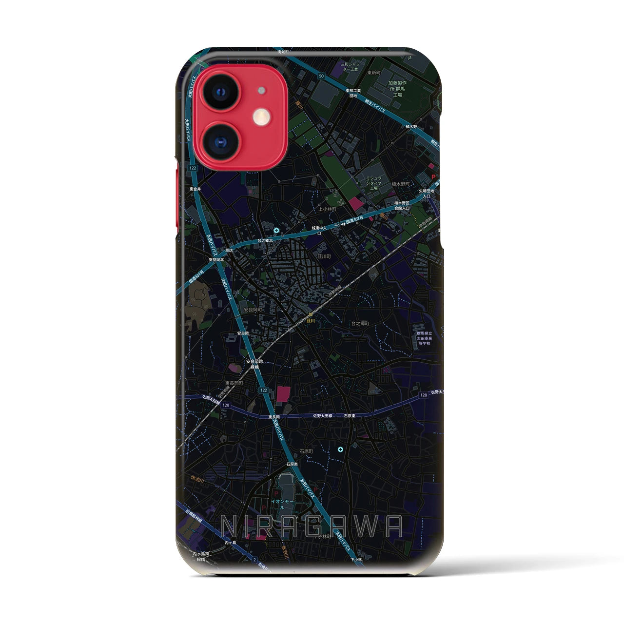 【韮川(群馬県)】地図柄iPhoneケース(バックカバータイプ)