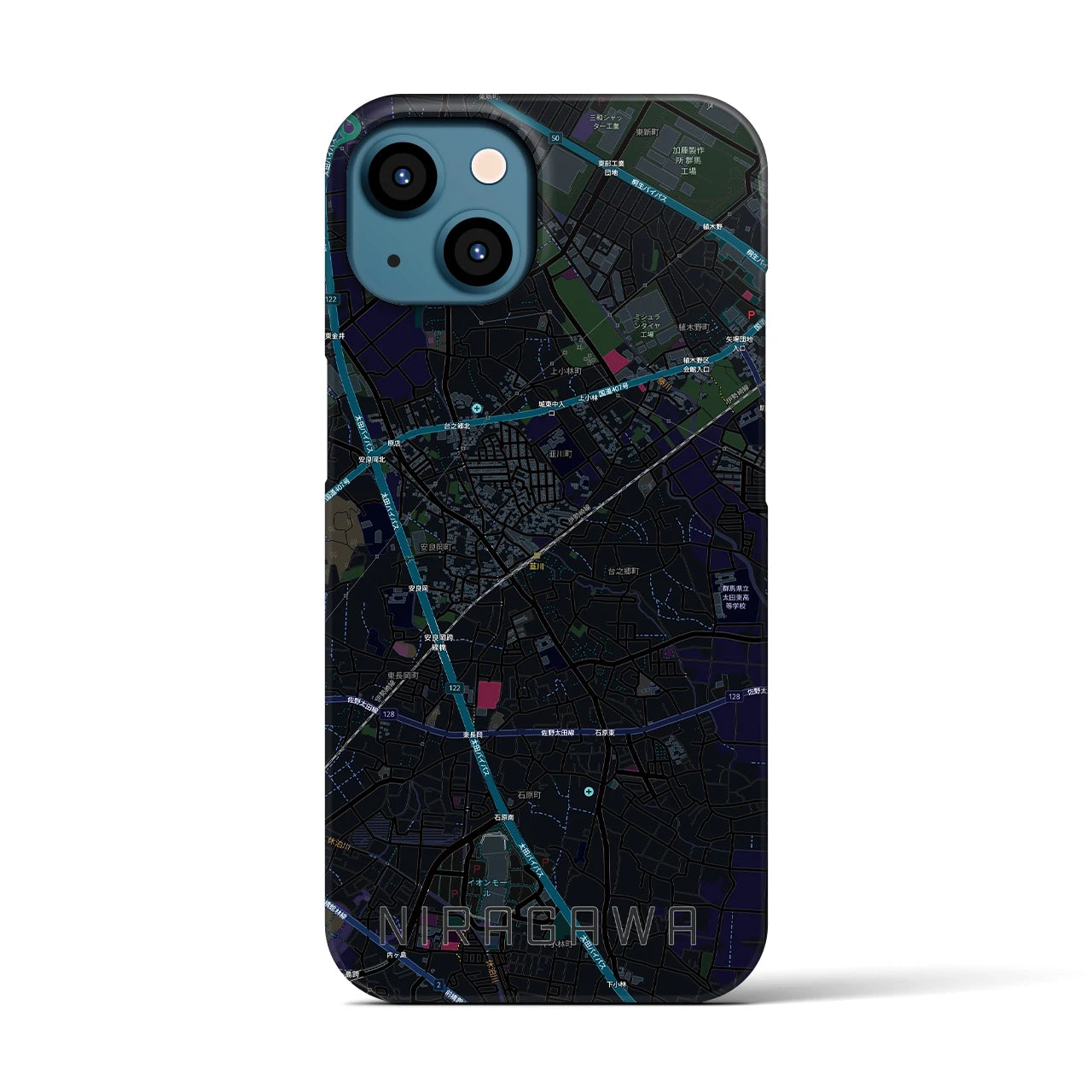 【韮川(群馬県)】地図柄iPhoneケース(バックカバータイプ)