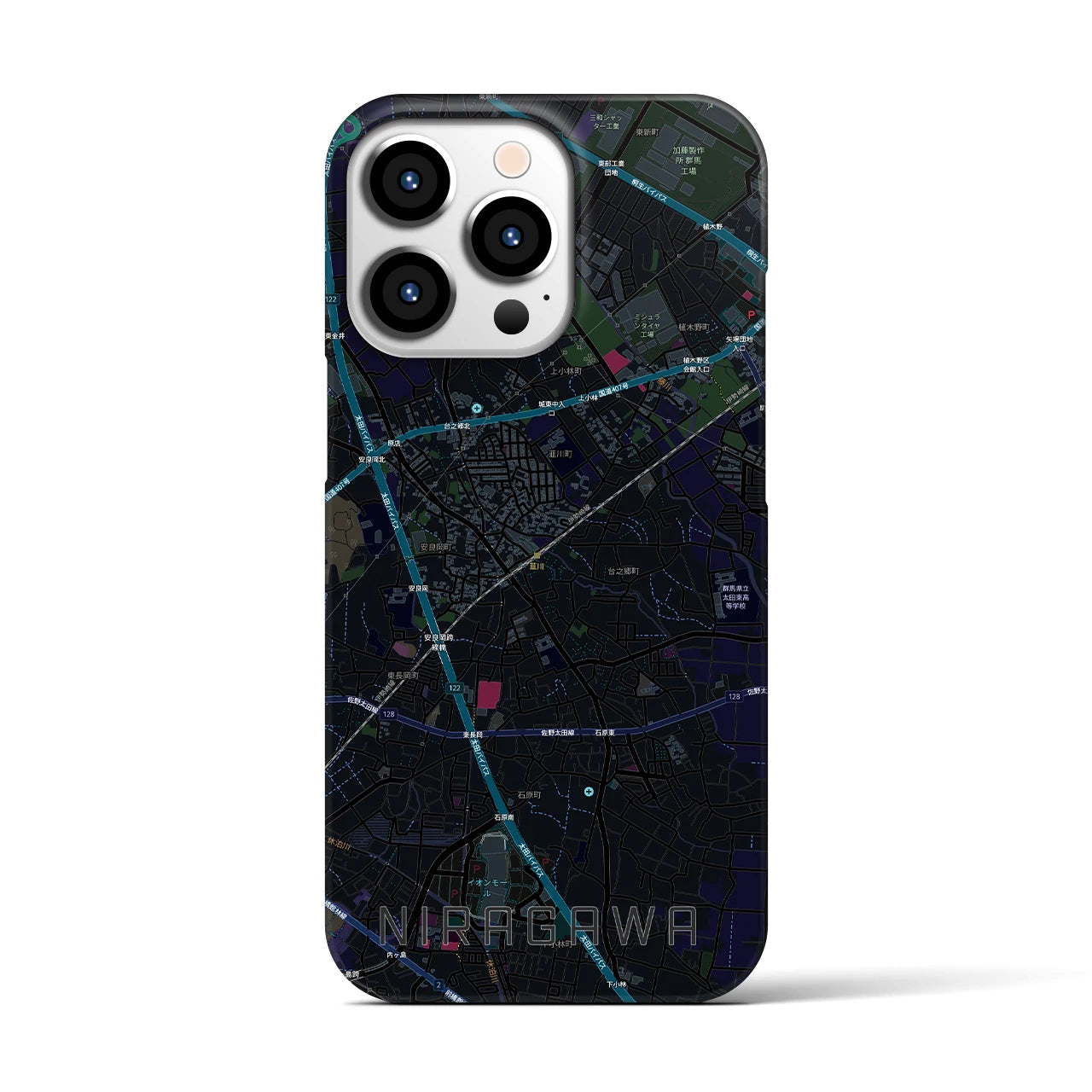 【韮川(群馬県)】地図柄iPhoneケース(バックカバータイプ)
