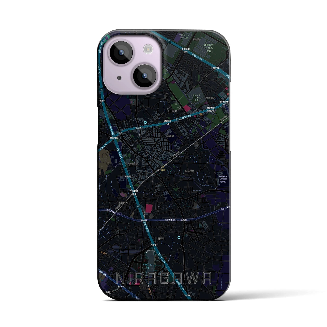 【韮川(群馬県)】地図柄iPhoneケース(バックカバータイプ)