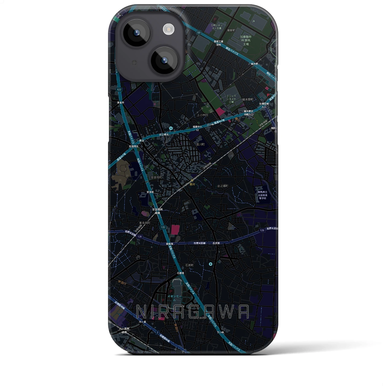 【韮川(群馬県)】地図柄iPhoneケース(バックカバータイプ)