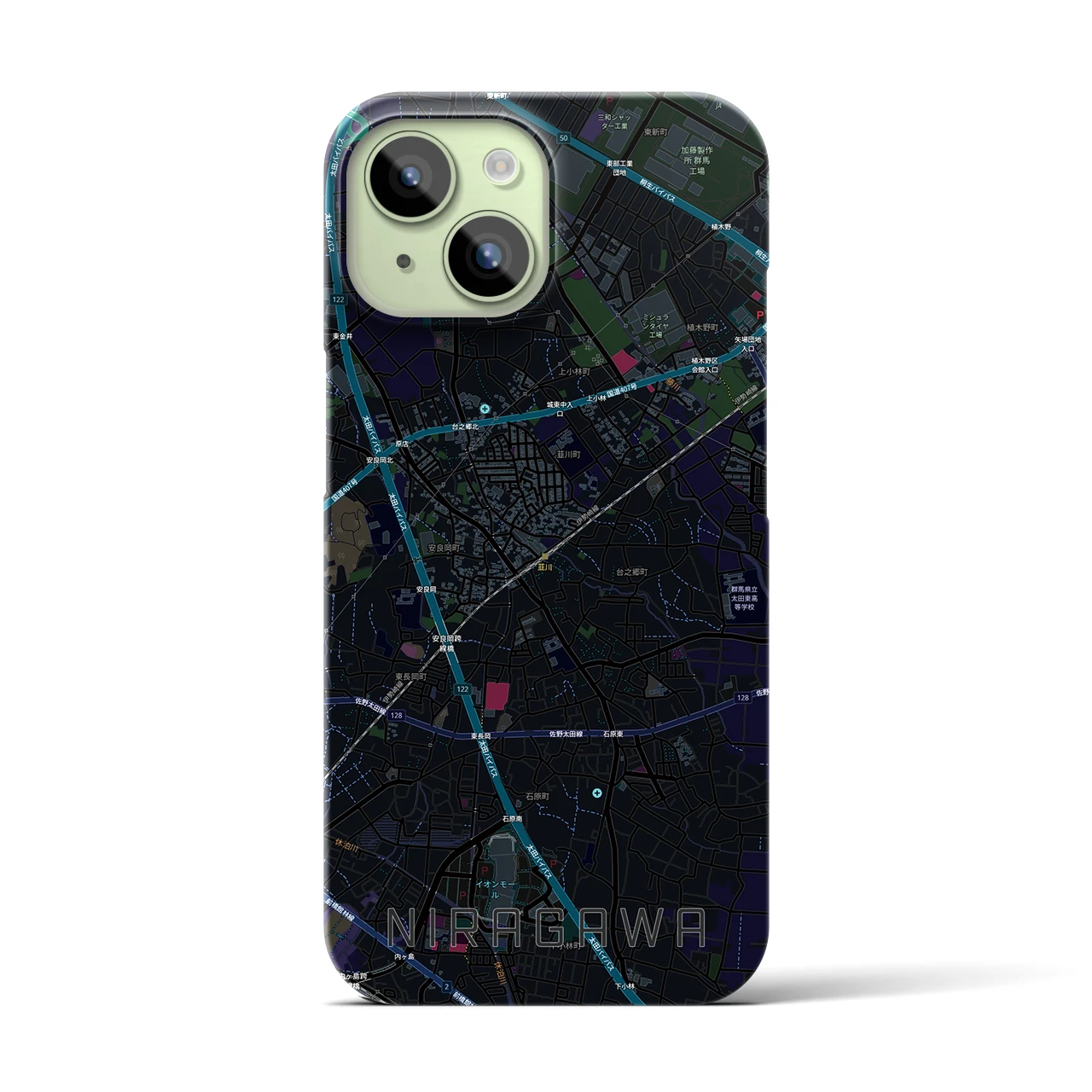 【韮川(群馬県)】地図柄iPhoneケース(バックカバータイプ)