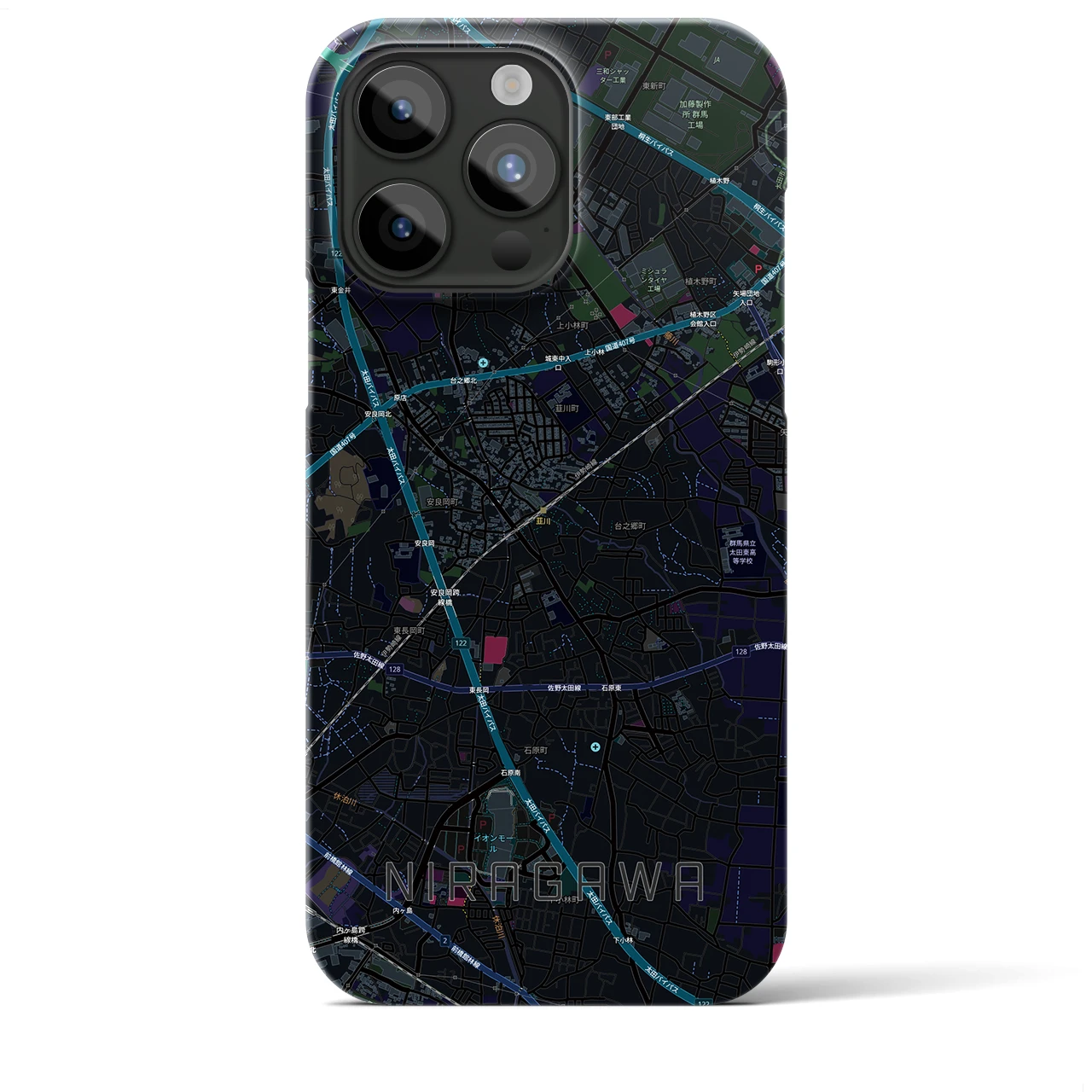 【韮川(群馬県)】地図柄iPhoneケース(バックカバータイプ)