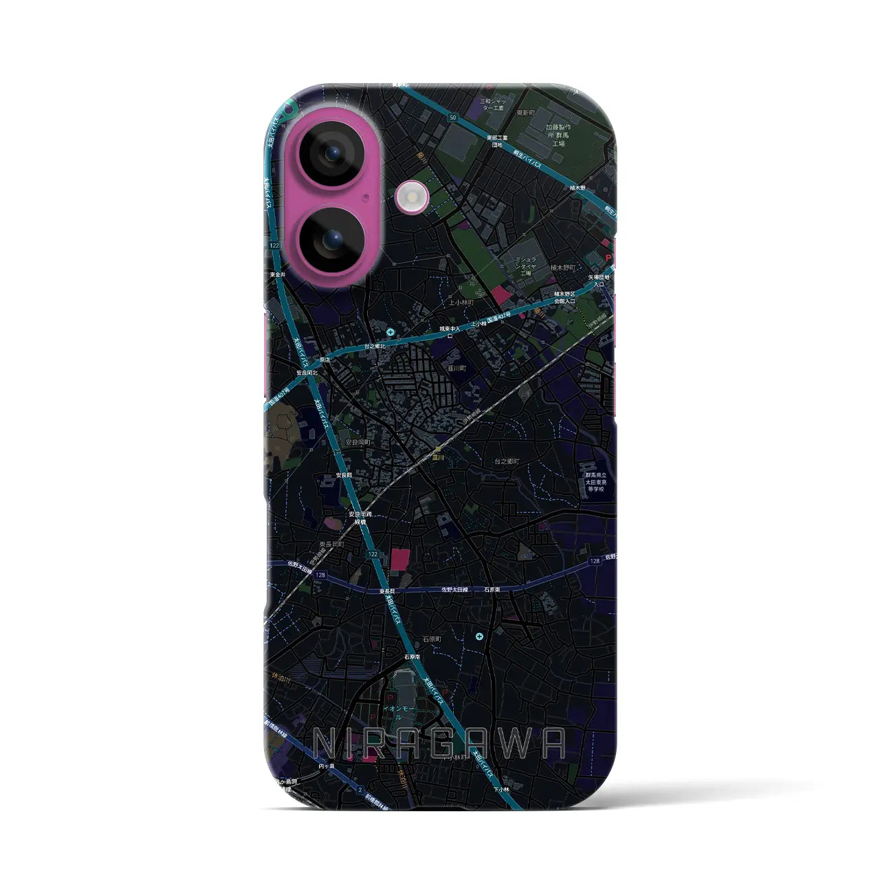 【韮川(群馬県)】地図柄iPhoneケース(バックカバータイプ)