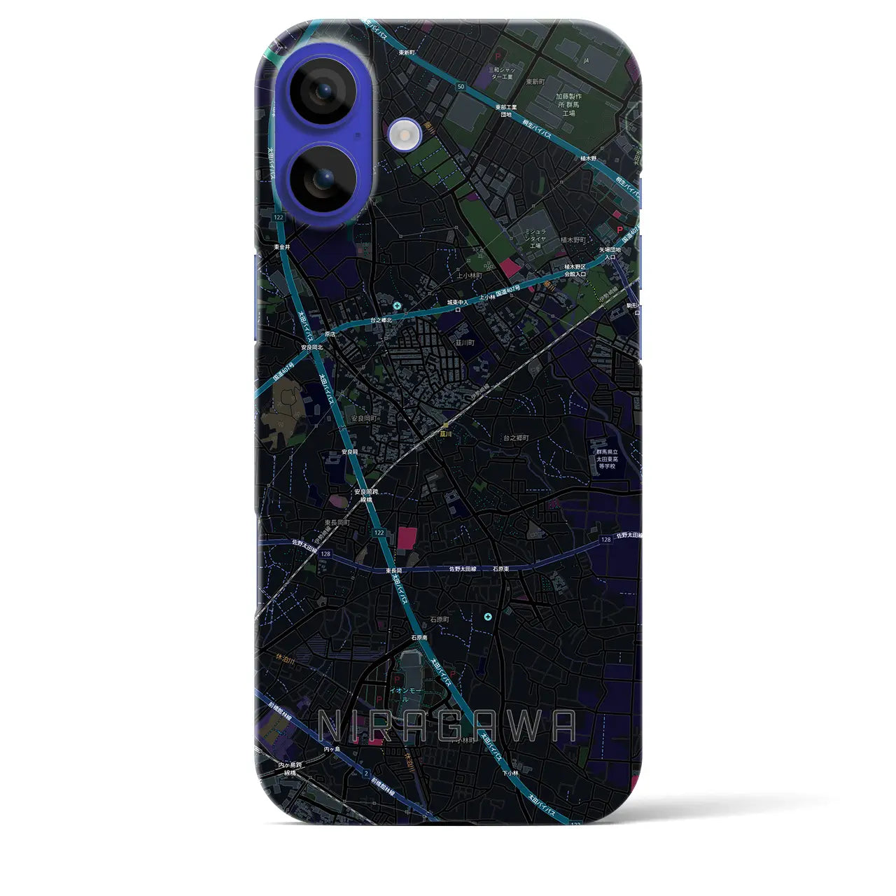【韮川(群馬県)】地図柄iPhoneケース(バックカバータイプ)