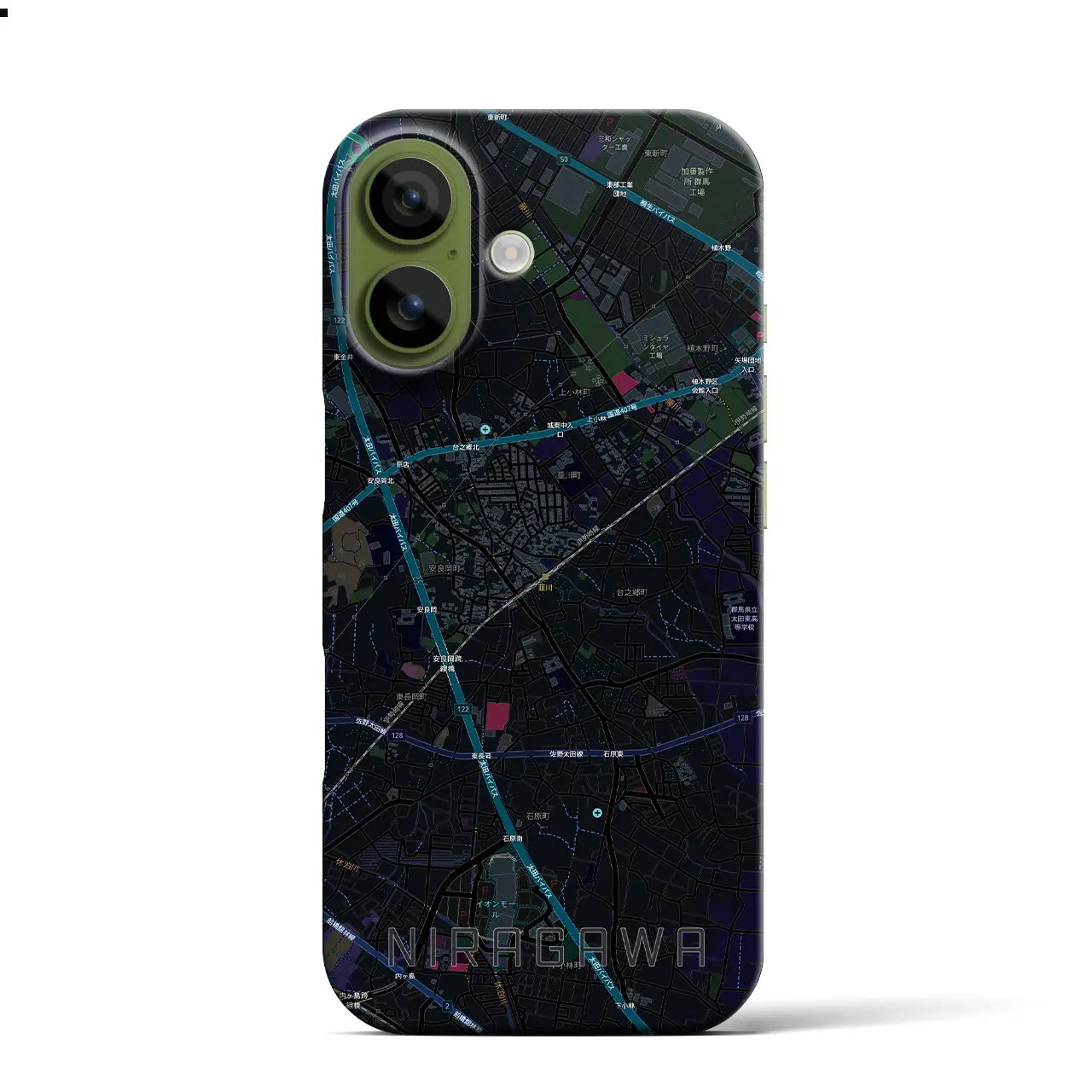 【韮川(群馬県)】地図柄iPhoneケース(バックカバータイプ)