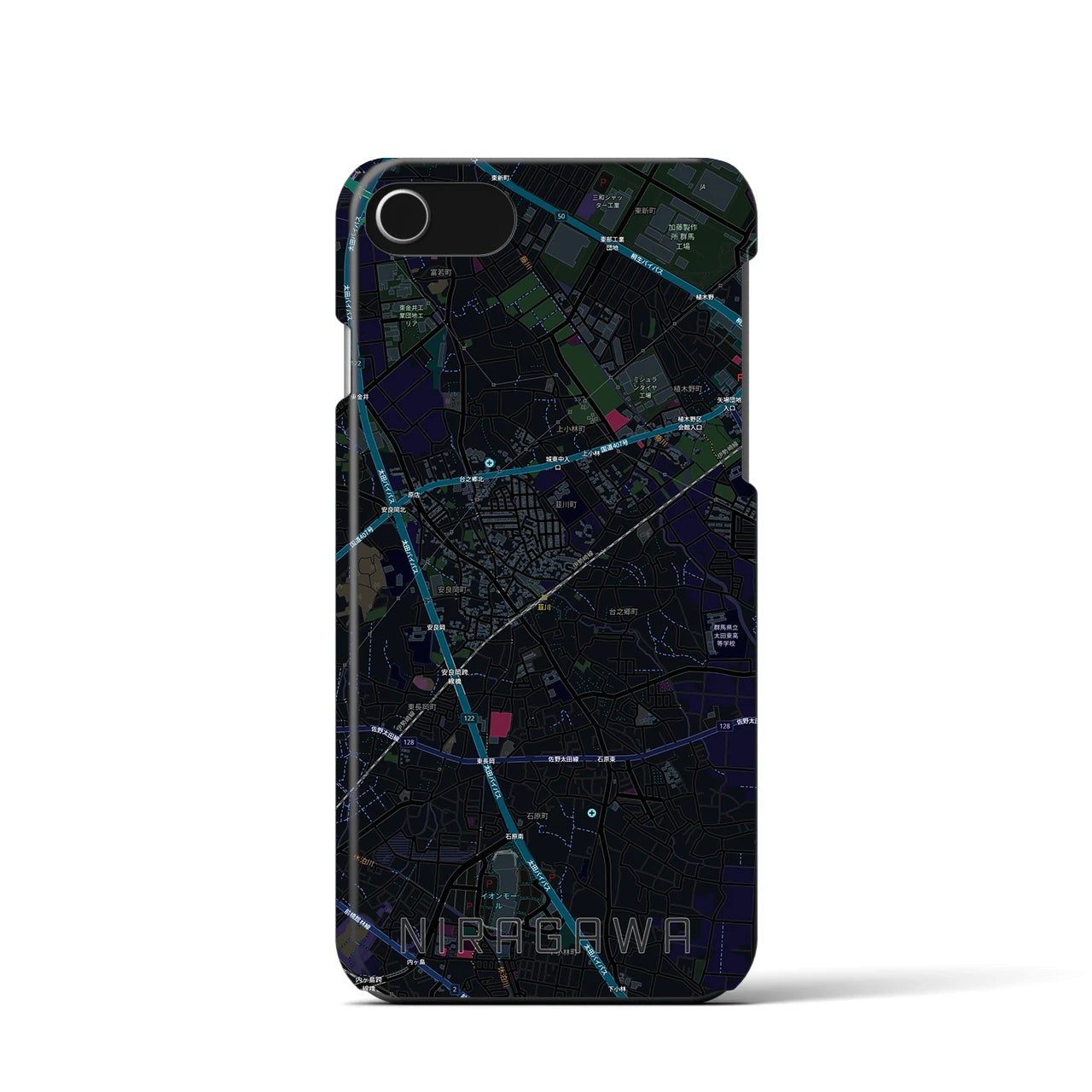 【韮川(群馬県)】地図柄iPhoneケース(バックカバータイプ)