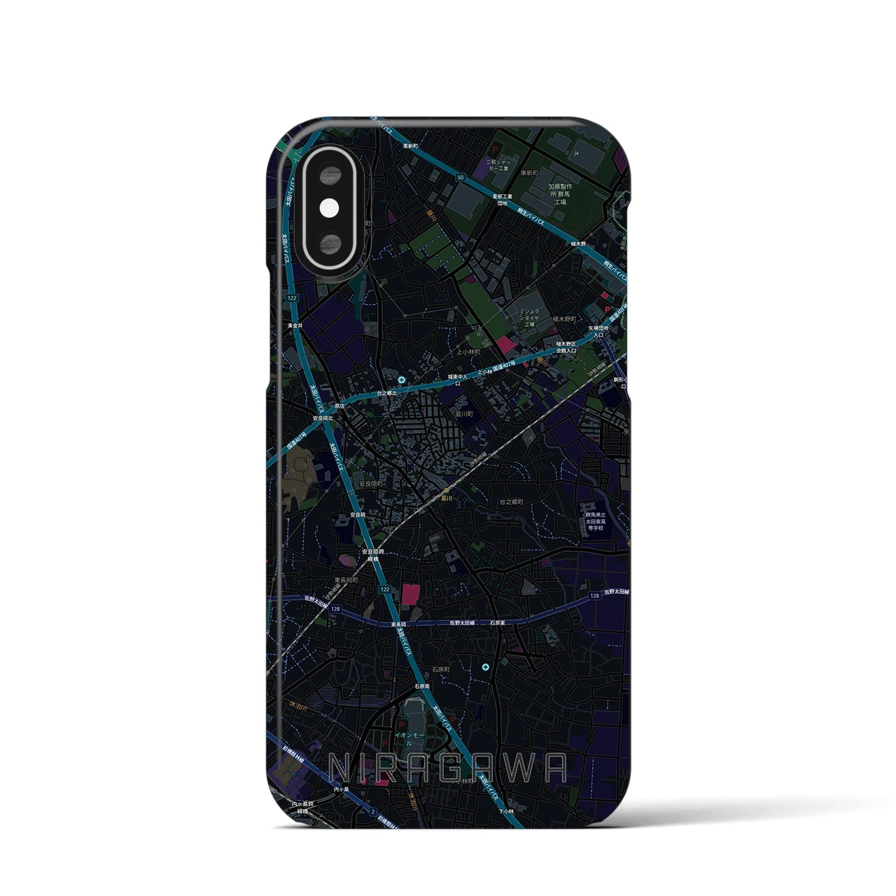 【韮川(群馬県)】地図柄iPhoneケース(バックカバータイプ)