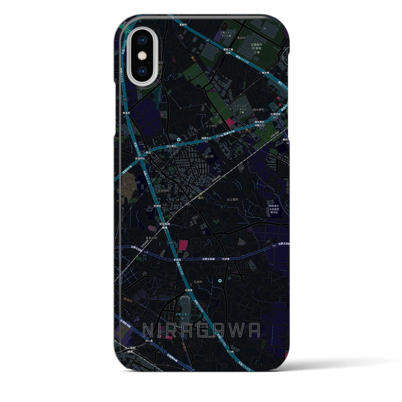 【韮川(群馬県)】地図柄iPhoneケース(バックカバータイプ)