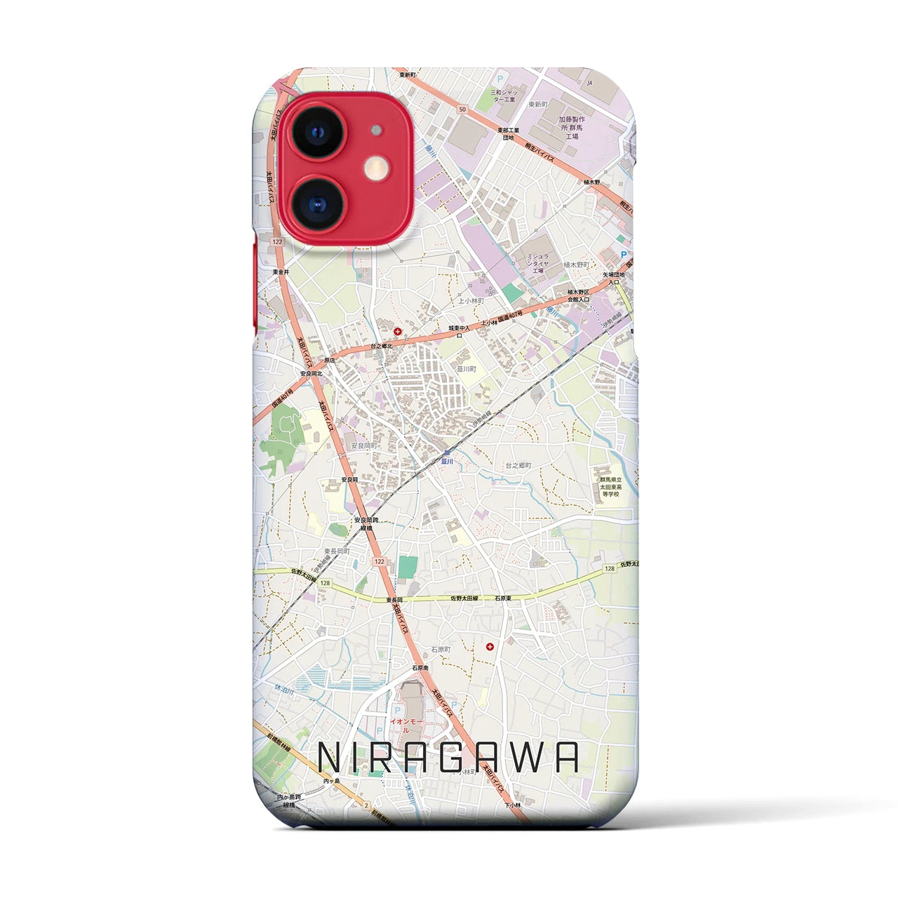 【韮川(群馬県)】地図柄iPhoneケース(バックカバータイプ)