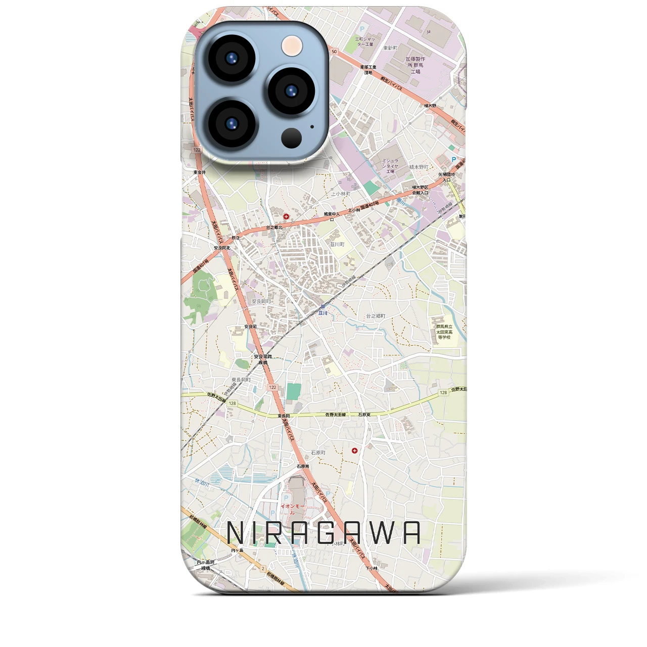 【韮川(群馬県)】地図柄iPhoneケース(バックカバータイプ)
