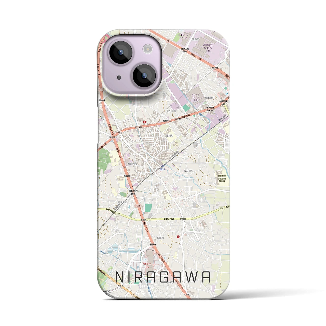 【韮川(群馬県)】地図柄iPhoneケース(バックカバータイプ)