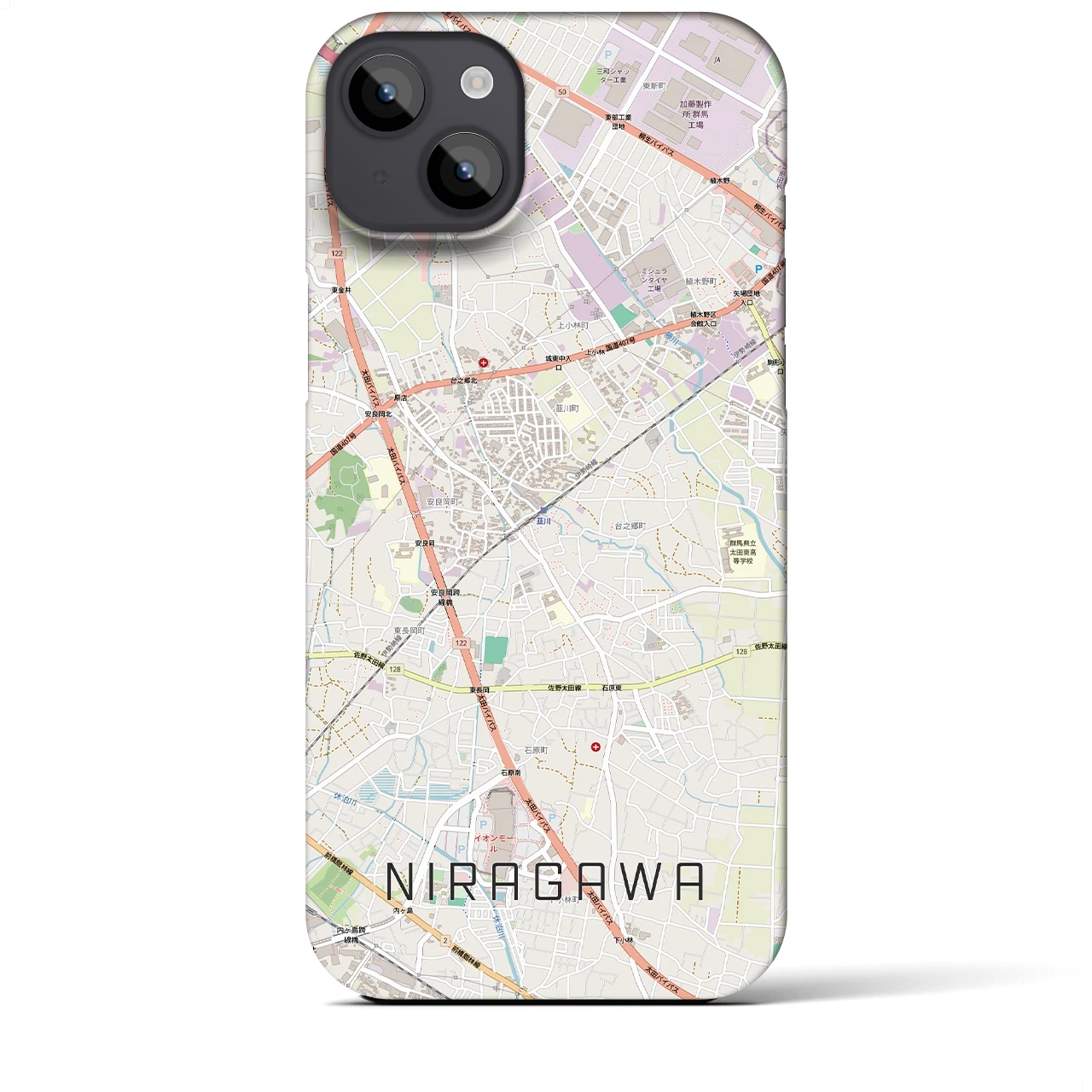 【韮川(群馬県)】地図柄iPhoneケース(バックカバータイプ)