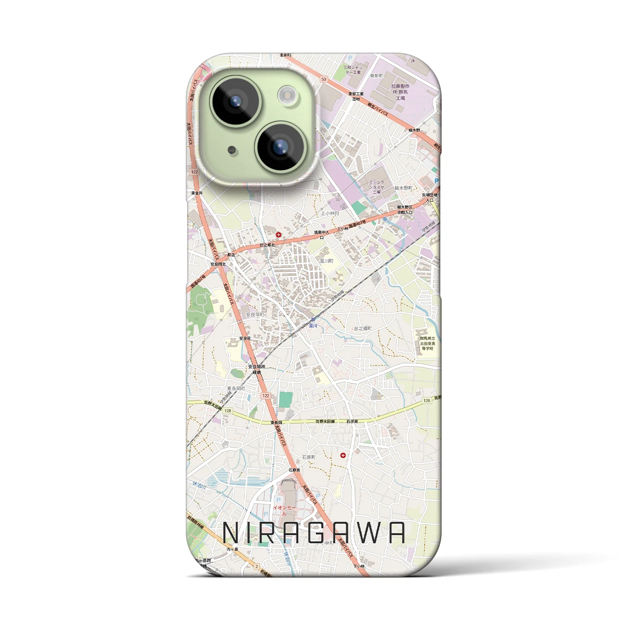 【韮川(群馬県)】地図柄iPhoneケース(バックカバータイプ)