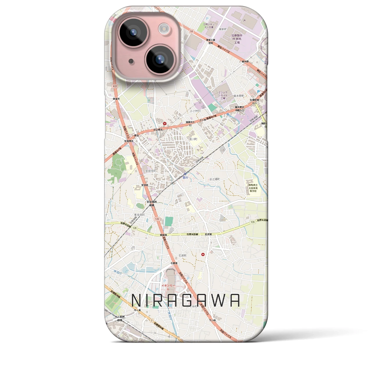 【韮川(群馬県)】地図柄iPhoneケース(バックカバータイプ)