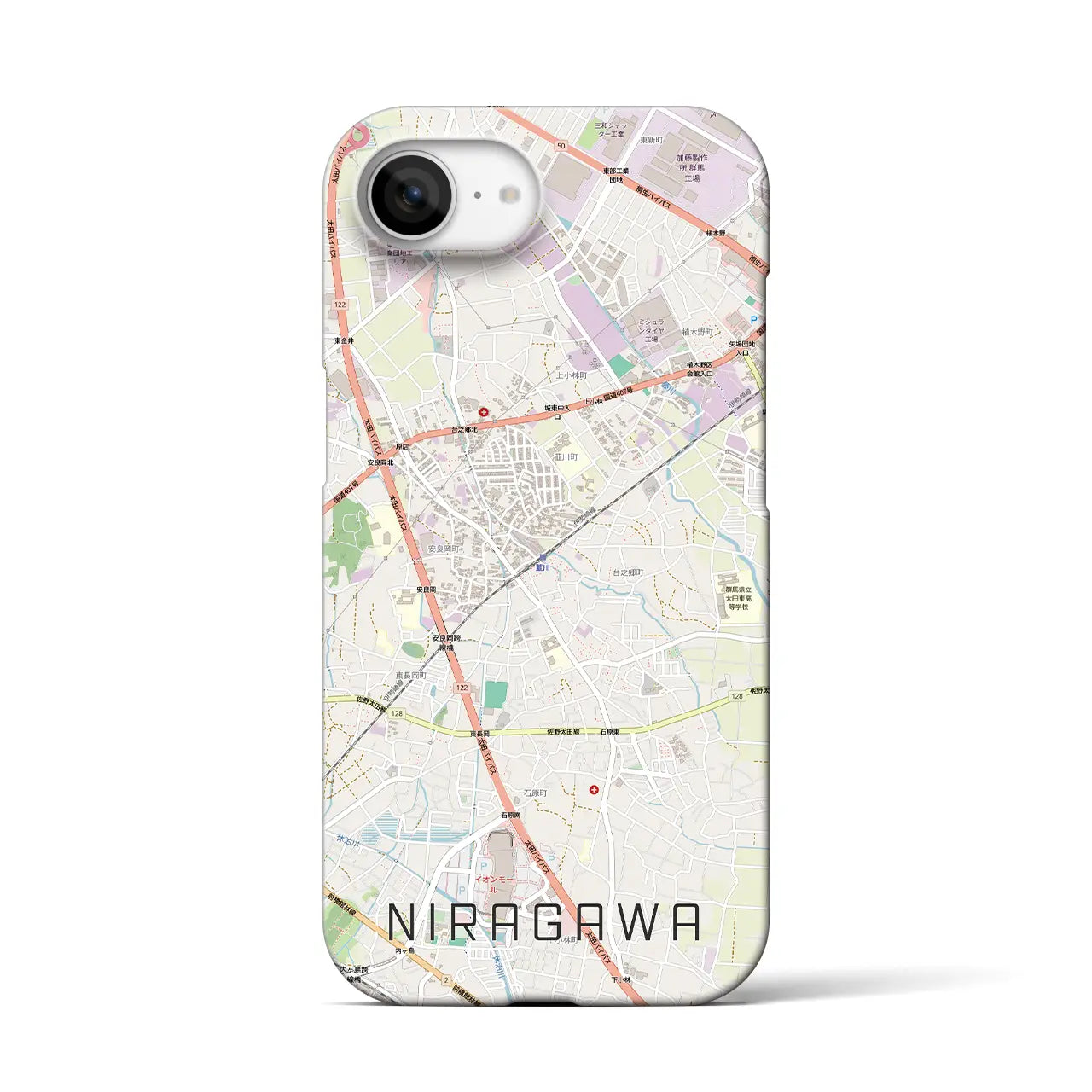 【韮川(群馬県)】地図柄iPhoneケース(バックカバータイプ)