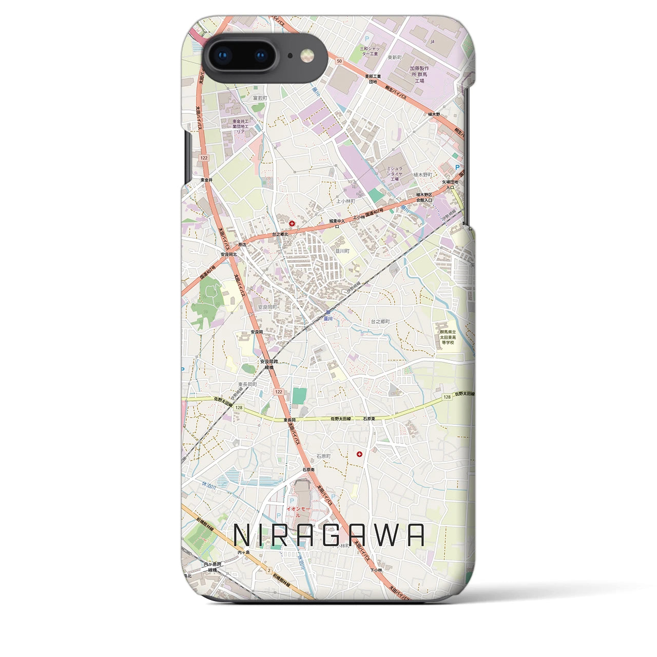【韮川(群馬県)】地図柄iPhoneケース(バックカバータイプ)