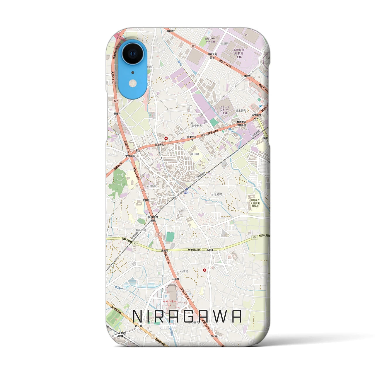 【韮川(群馬県)】地図柄iPhoneケース(バックカバータイプ)