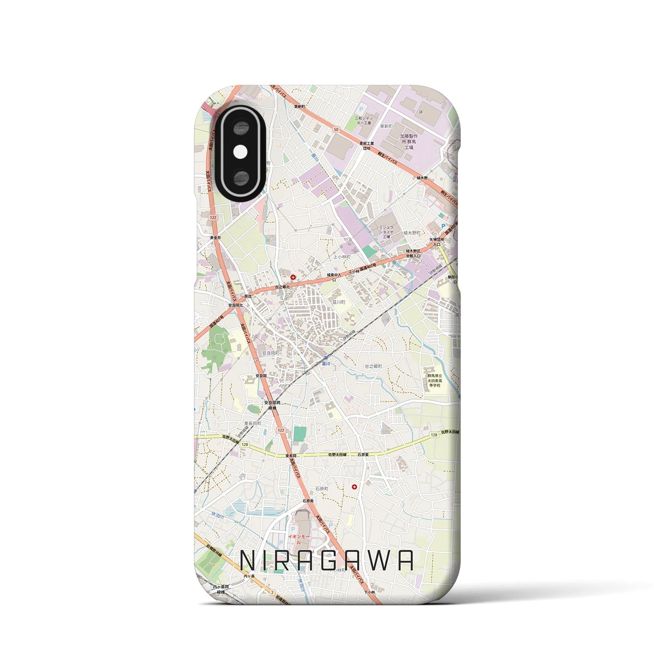 【韮川(群馬県)】地図柄iPhoneケース(バックカバータイプ)
