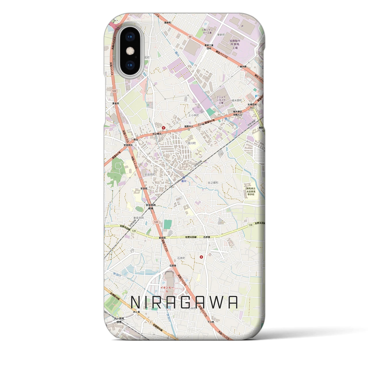 【韮川(群馬県)】地図柄iPhoneケース(バックカバータイプ)