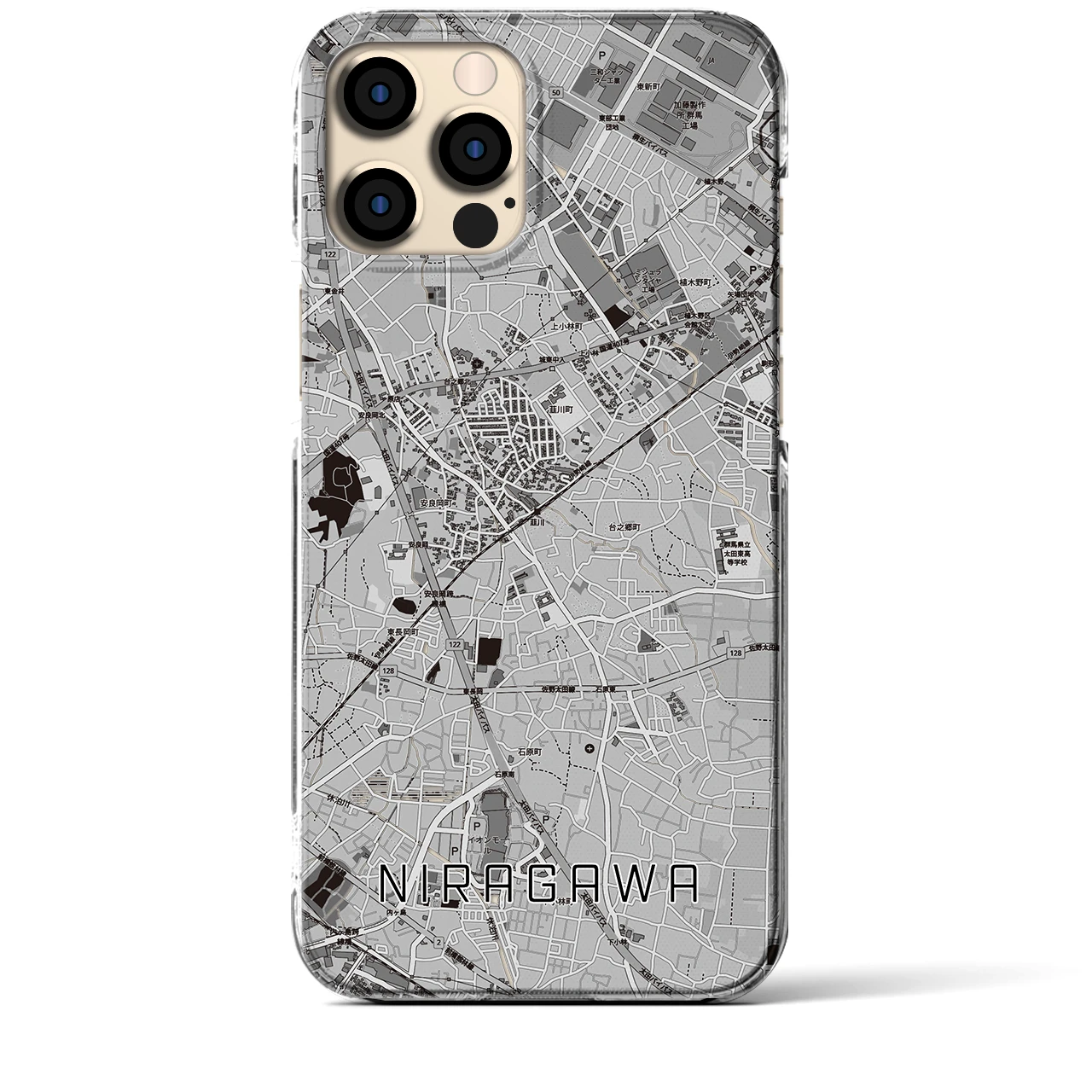 【韮川(群馬県)】地図柄iPhoneケース(クリアタイプ)