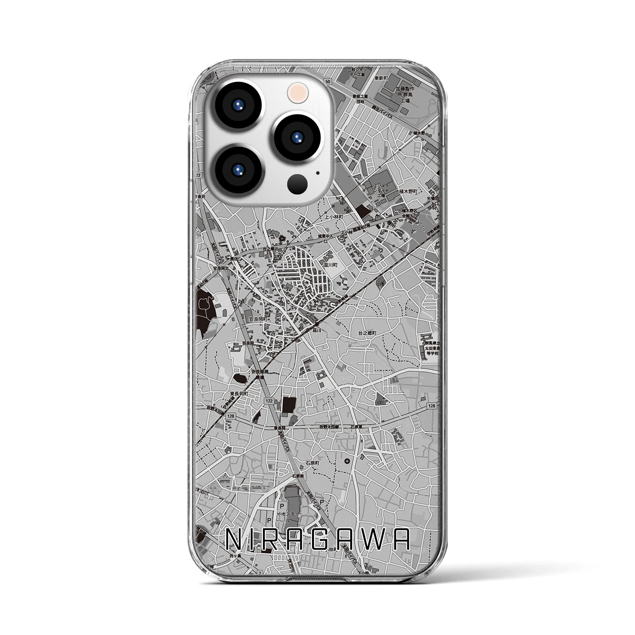 【韮川(群馬県)】地図柄iPhoneケース(クリアタイプ)