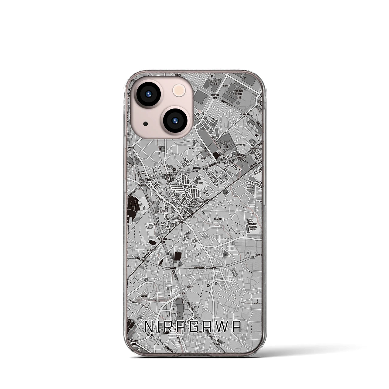 【韮川(群馬県)】地図柄iPhoneケース(クリアタイプ)