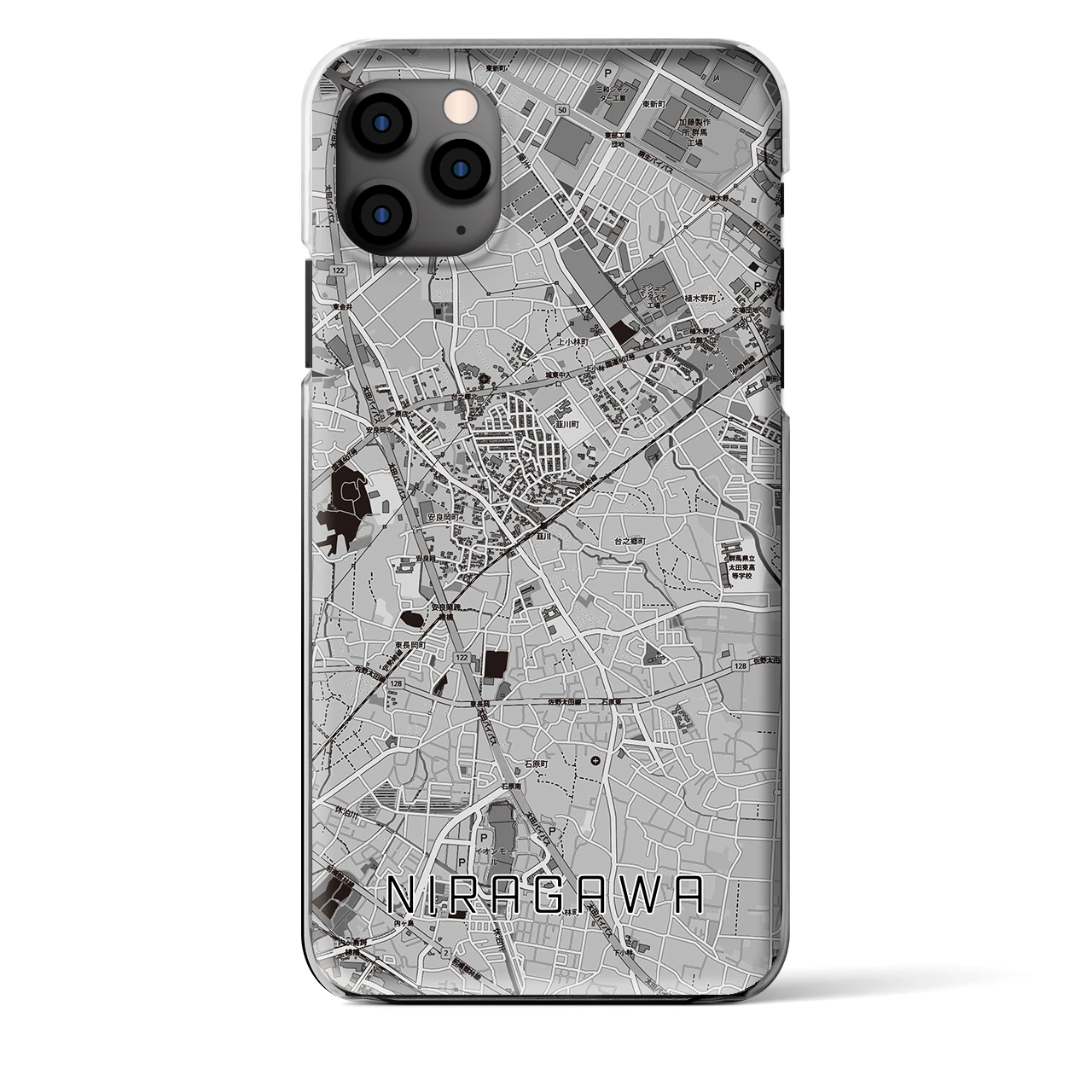 【韮川(群馬県)】地図柄iPhoneケース(クリアタイプ)