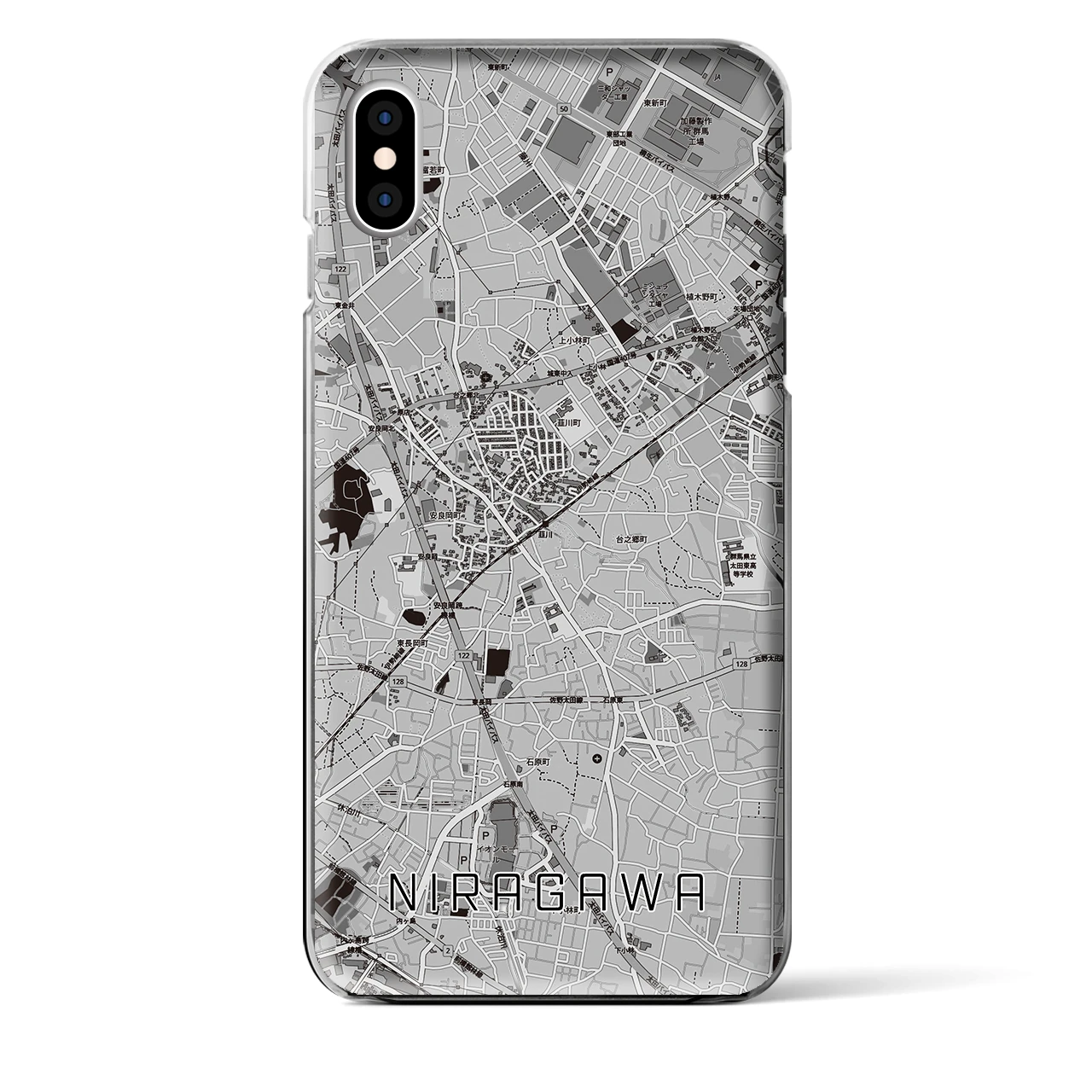【韮川(群馬県)】地図柄iPhoneケース(クリアタイプ)