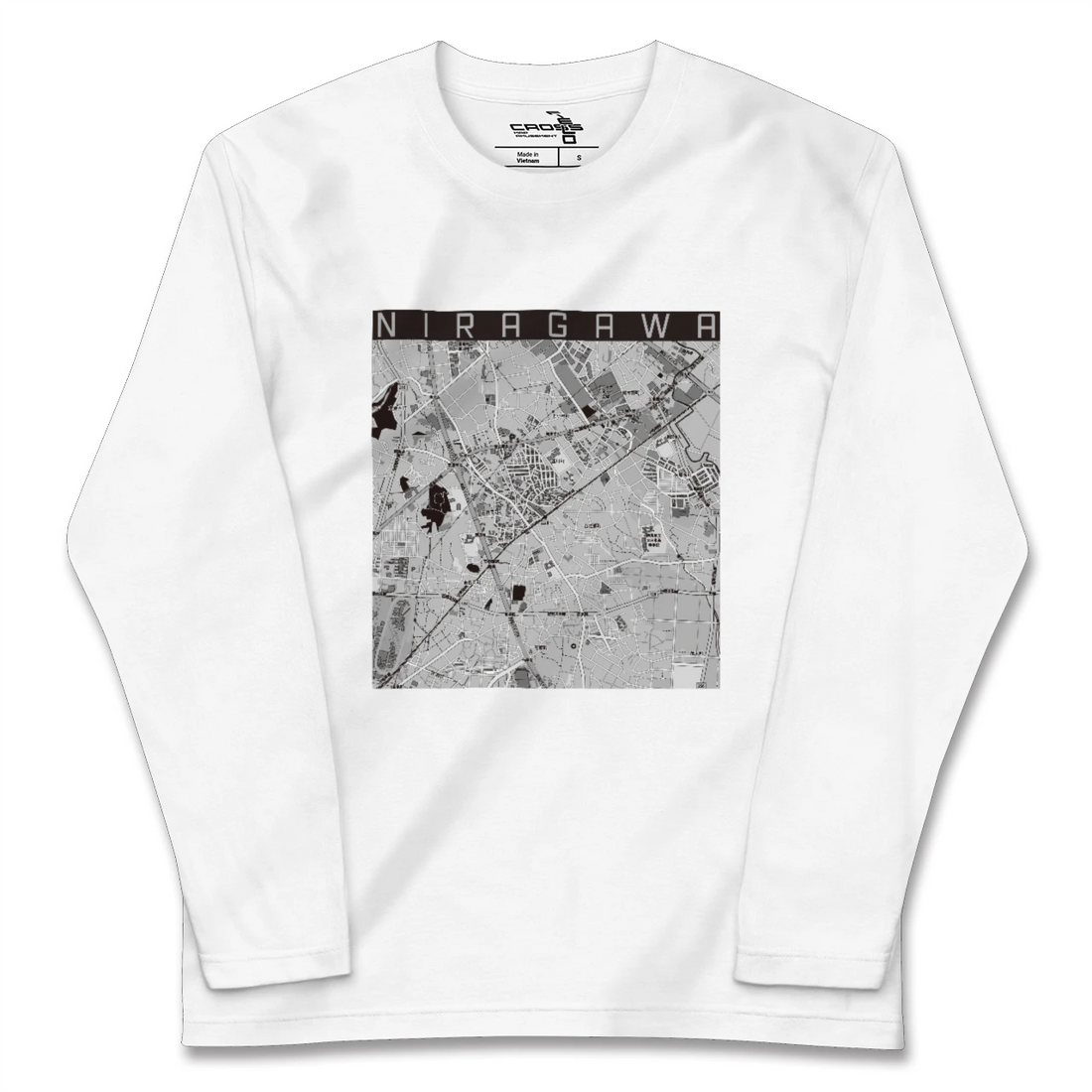 【韮川(群馬県)】地図柄ロングスリーブTシャツ