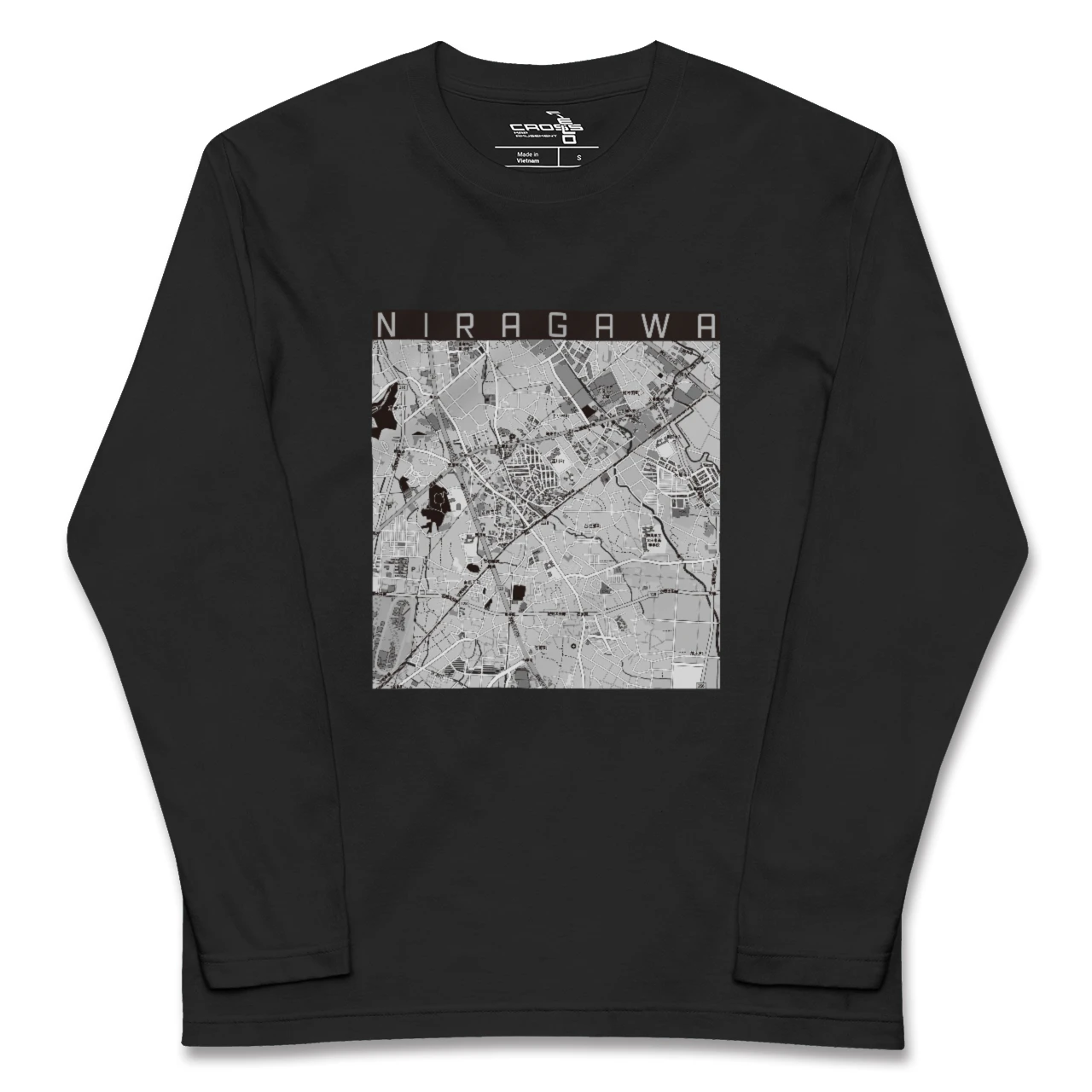 【韮川(群馬県)】地図柄ロングスリーブTシャツ