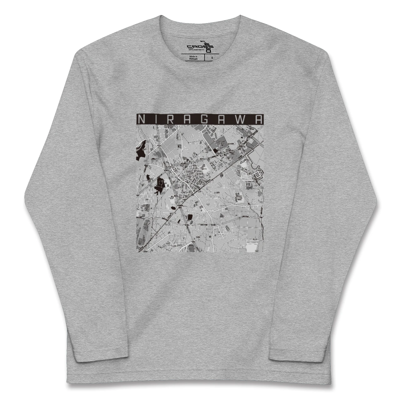 【韮川(群馬県)】地図柄ロングスリーブTシャツ