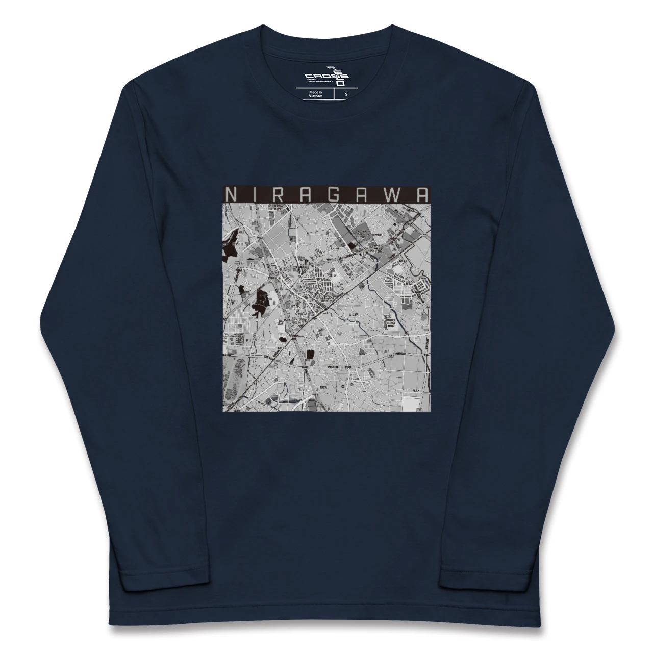 【韮川(群馬県)】地図柄ロングスリーブTシャツ