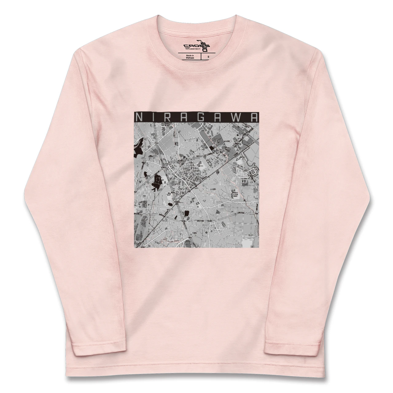 【韮川(群馬県)】地図柄ロングスリーブTシャツ