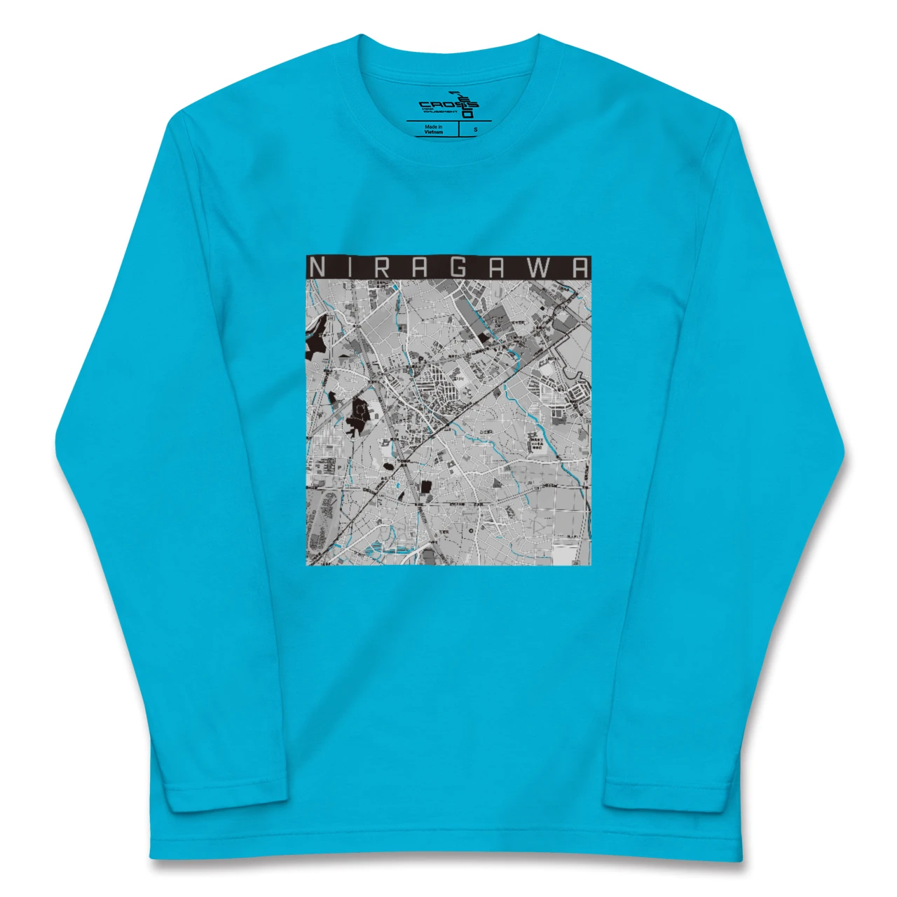 【韮川(群馬県)】地図柄ロングスリーブTシャツ