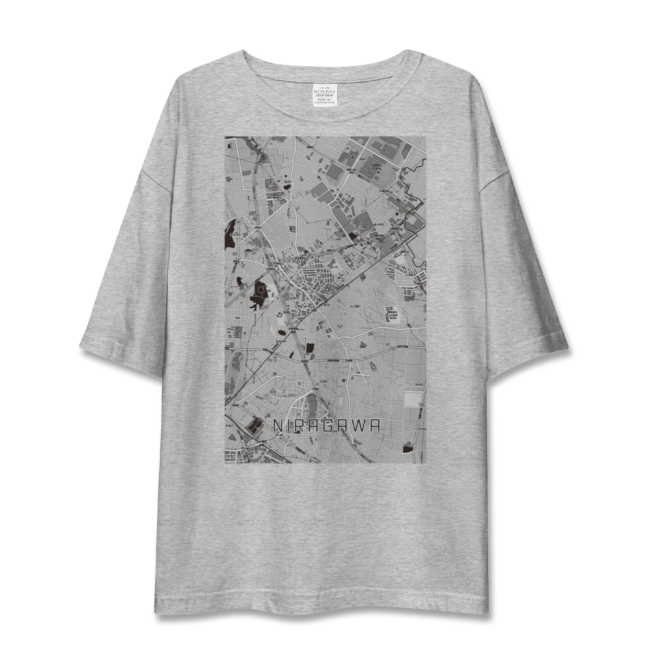 【韮川(群馬県)】地図柄ビッグシルエットTシャツ